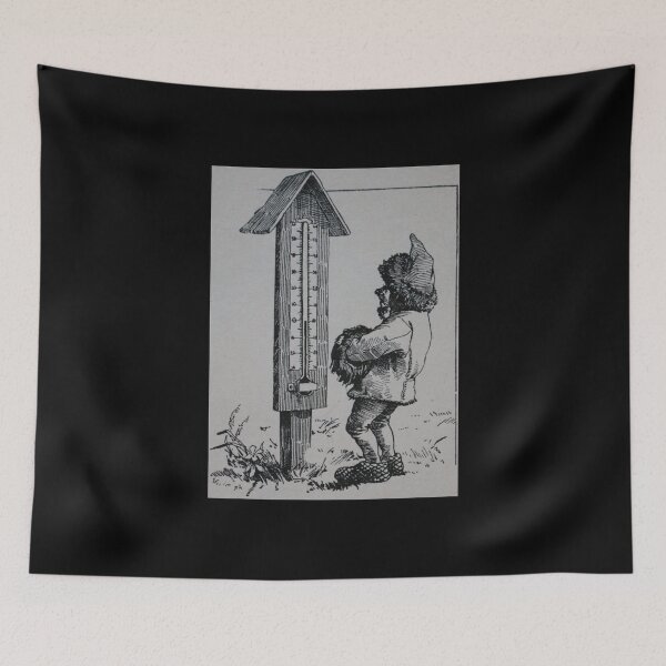 Item preview, Art by Mike Linocut Dwarf, Thermometer Barometer Rising, Weather Dwarf designed and sold by allartbymike.