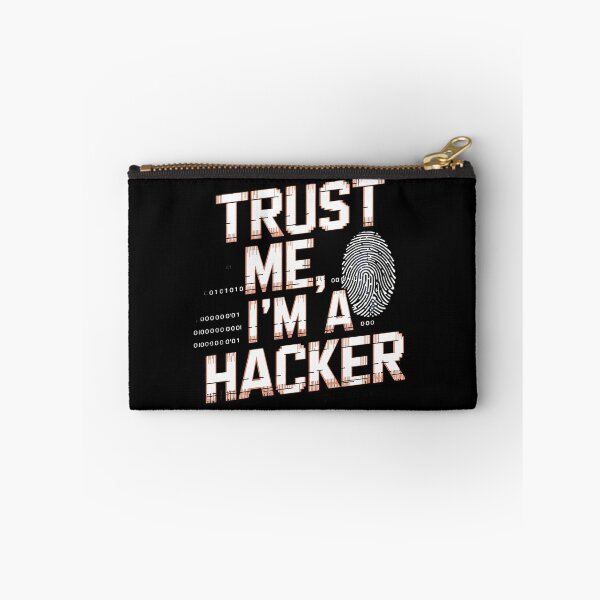 Item preview, Trust Me I’m a Hacker Art – Cybersecurity Hacker Quote with Glitch & Fingerprint Design designed and sold by pixelpopplanet.