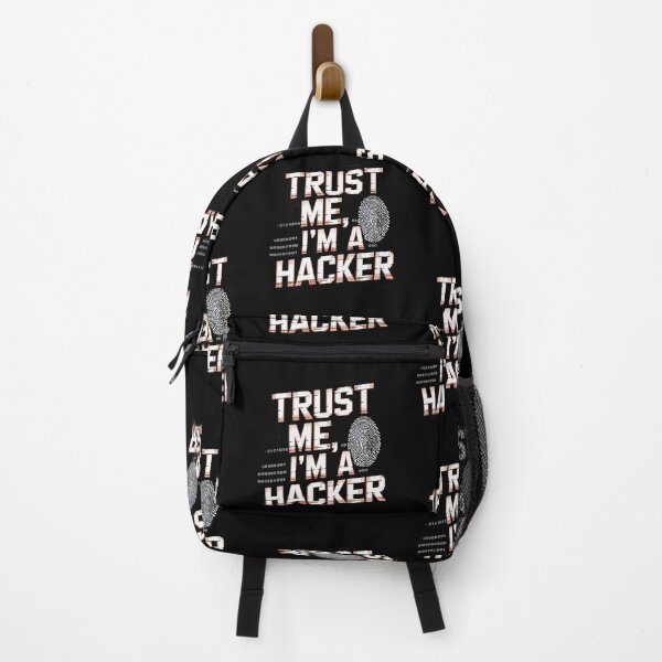 Item preview, Trust Me I’m a Hacker Art – Cybersecurity Hacker Quote with Glitch & Fingerprint Design designed and sold by pixelpopplanet.