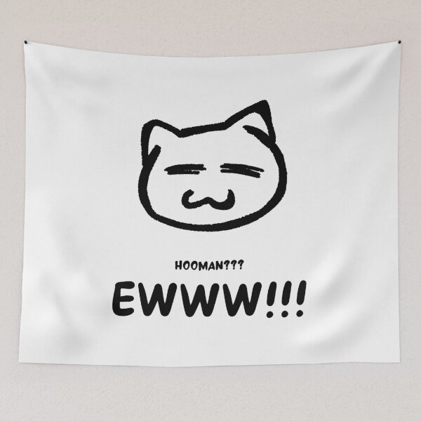 Item preview, Ewww Hooman: Funny cat quote T-shirt and Merchandise | white designed and sold by Drunken Tailor.