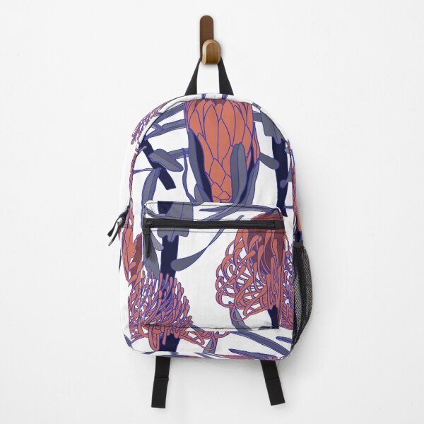 Item preview, Trendy abstract line blue Protea, Leucospermum flowers botanical garden seamless pattern. designed and sold by MatyKotiv.