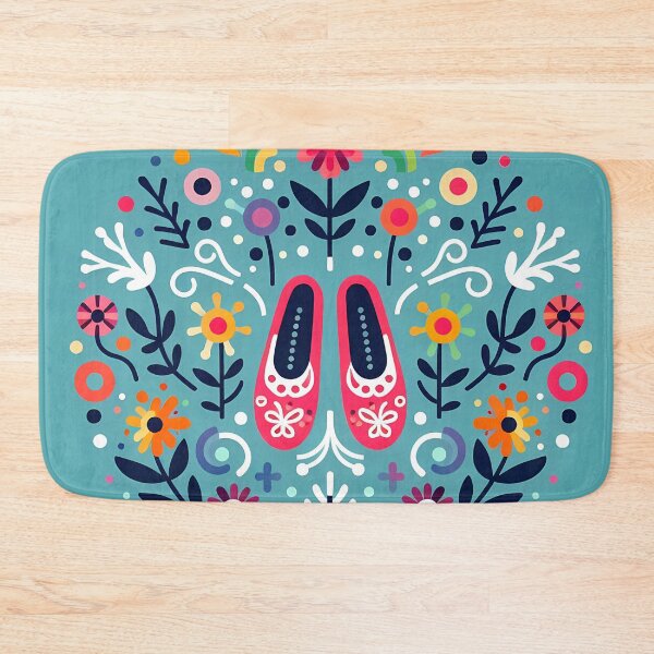 Item preview,  Scandinavian Folk Art Ballet Shoes – Whimsical Floral Dance by heidiannemorris designed and sold by FOLK ART FUSION by heidiannemorris.