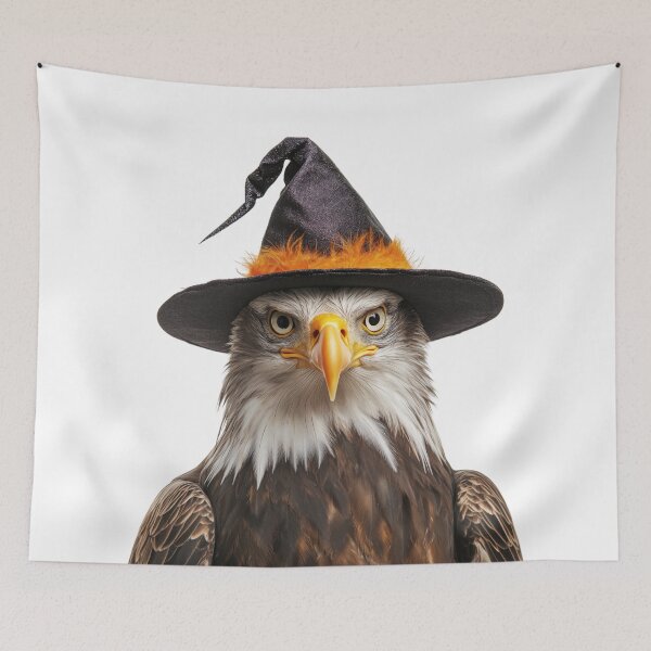 Item preview, Eagle Wearing Halloween Witch Hat designed and sold by LazyOwlStore.