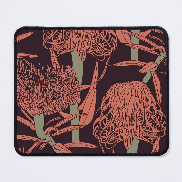 Item preview, Trendy retro line Protea, Leucospermum flowers and botanical garden seamless pattern. designed and sold by MatyKotiv.