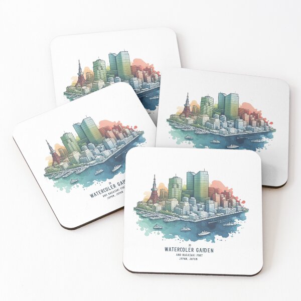 Item preview,  Watercolor Sketch of Glover Garden and Nagasaki Port, Japan,  designed and sold by PaintMeWorld.