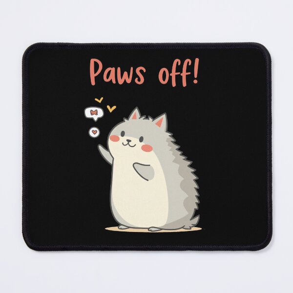 Item preview, A small animal giving sass and space in a cute minimalist style, paired with the phrase ‘Paws off!’ designed and sold by All-Of-Art.