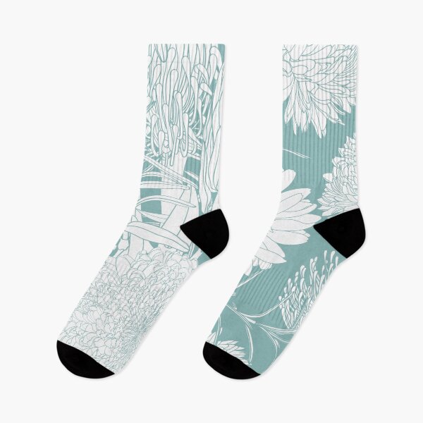 Item preview, Floral pattern seamless. Decorative wallpaper with garden flowers and leaves on mint background. designed and sold by MatyKotiv.