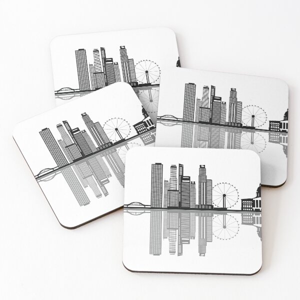 Item preview, singapore city skyline illustration designed and sold by Por_photos.