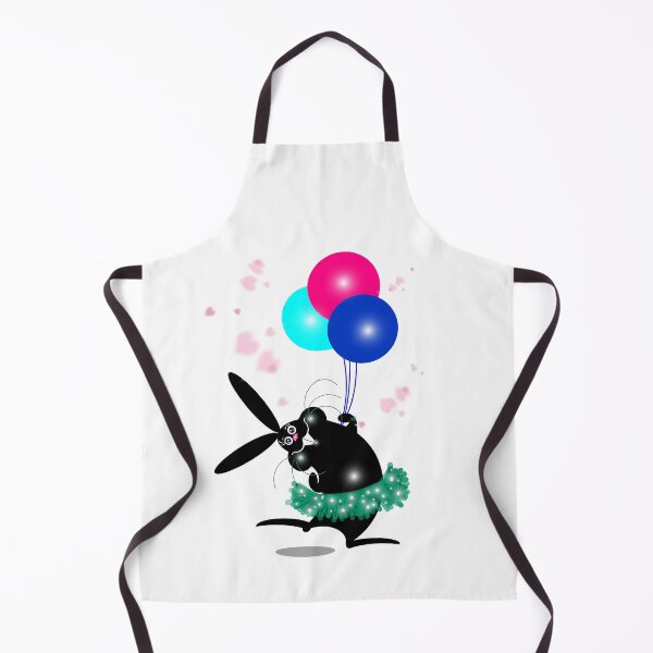 Item preview, A happy black bunny is holding balloons. designed and sold by Shirley cute art .