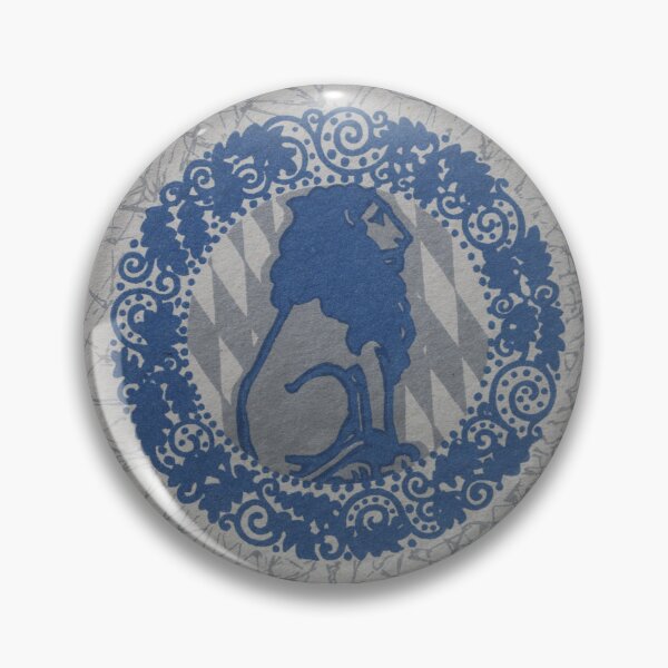 Item preview, Art by Mike colored linocut, Bavaria, Bavarian lion in oak leaf wreath designed and sold by allartbymike.