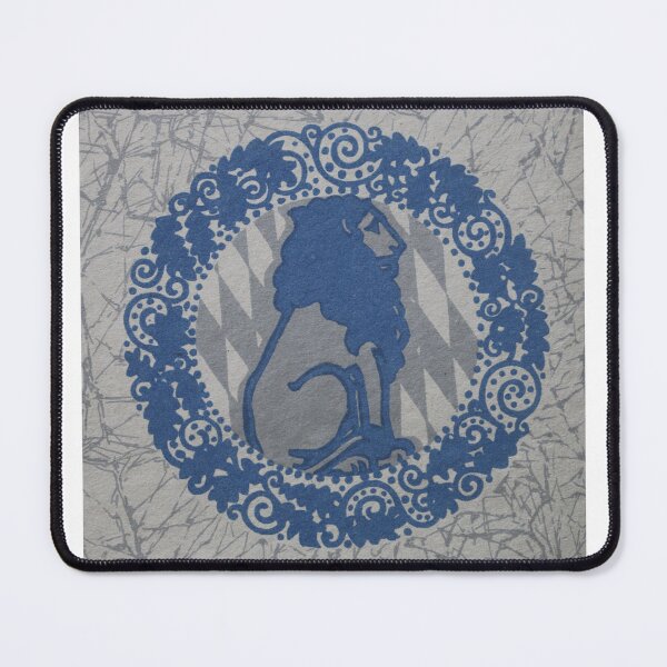 Item preview, Art by Mike colored linocut, Bavaria, Bavarian lion in oak leaf wreath designed and sold by allartbymike.