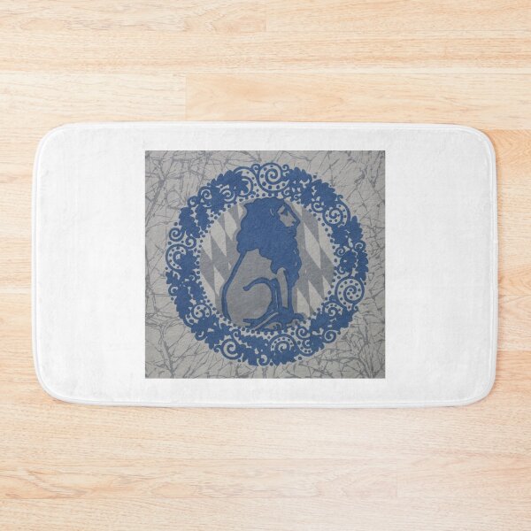 Item preview, Art by Mike colored linocut, Bavaria, Bavarian lion in oak leaf wreath designed and sold by allartbymike.