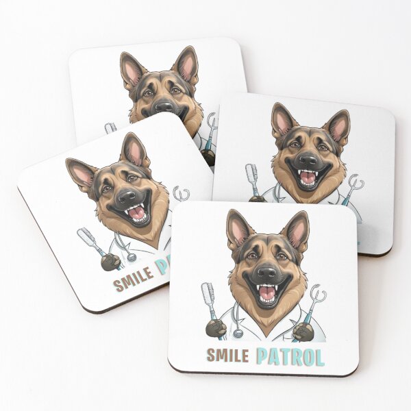 Item preview, Funny German Shepherd Dog Dentist Cartoon Design – Cute Pet and Owner Artwork – Dentist Gift – Humorous Pet Parent Gifts designed and sold by KoraTalks.
