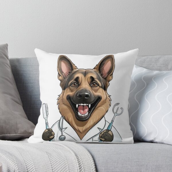 Item preview, Funny German Shepherd Dog Dentist Cartoon Design – Cute Pet and Owner Artwork – Dentist Gift – Humorous Pet Parent Gifts designed and sold by KoraTalks.