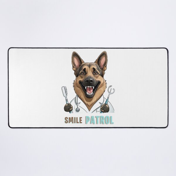 Item preview, Funny German Shepherd Dog Dentist Cartoon Design – Cute Pet and Owner Artwork – Dentist Gift – Humorous Pet Parent Gifts designed and sold by KoraTalks.