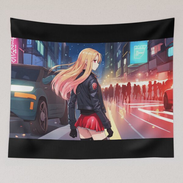 Item preview, Anime girl in the urban night designed and sold by e-not-shop.