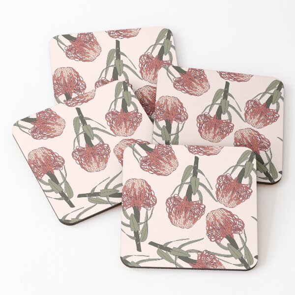 Item preview, Trendy retro Protea, Leucospermum flowers and botanical garden seamless pattern. designed and sold by MatyKotiv.