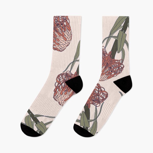 Item preview, Trendy retro Protea, Leucospermum flowers and botanical garden seamless pattern. designed and sold by MatyKotiv.