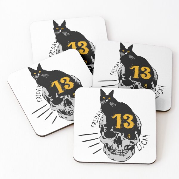 Item preview, skull black cat 13 lucky number designed and sold by Achille3777.