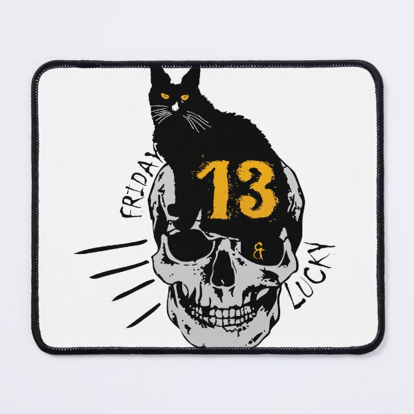 Item preview, skull black cat 13 lucky number designed and sold by Achille3777.