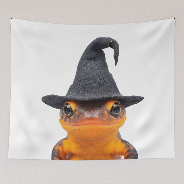 Item preview, Eastern Newt Wearing Halloween Witch Hat designed and sold by LazyOwlStore.