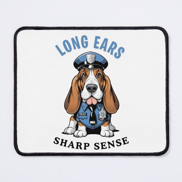 Item preview, Policeman Cartoon with Basset Hound Dog Design – Funny and Unique Dog and Owner Artwork - Policeman Gift - Pet Humor  designed and sold by KoraTalks.