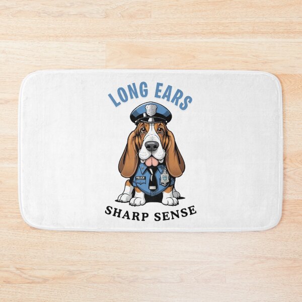 Item preview, Policeman Cartoon with Basset Hound Dog Design – Funny and Unique Dog and Owner Artwork - Policeman Gift - Pet Humor  designed and sold by KoraTalks.