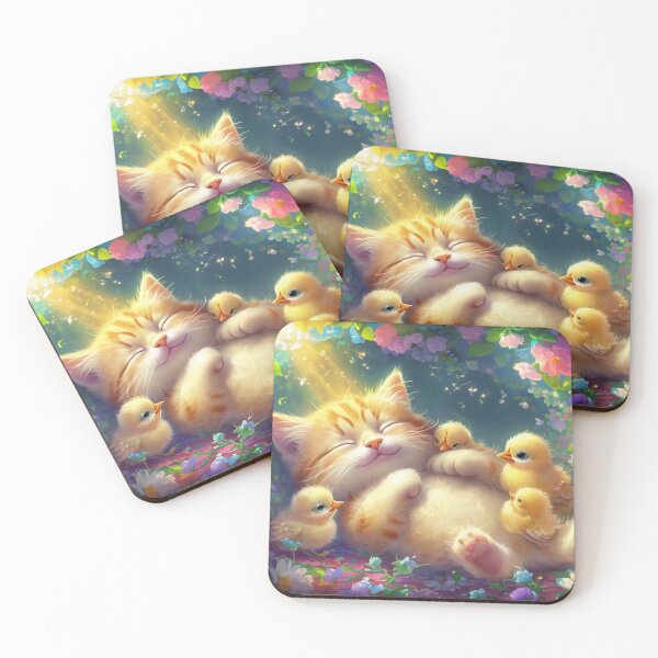 Item preview, Sleeping Kitten Among Chicks designed and sold by m-y-A-I-A-R-T-.