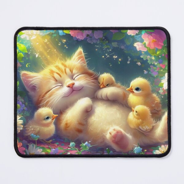Item preview, Sleeping Kitten Among Chicks designed and sold by m-y-A-I-A-R-T-.