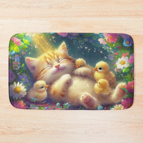 Item preview, Sleeping Kitten Among Chicks designed and sold by M-Y-A-R-T-.