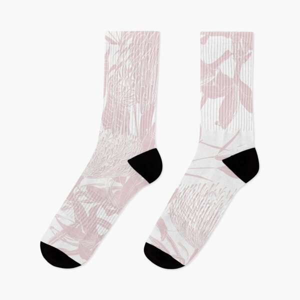 Item preview, Decorative wallpaper with tropical protea flowers and palm monstera leaves, pink illudtration. designed and sold by MatyKotiv.