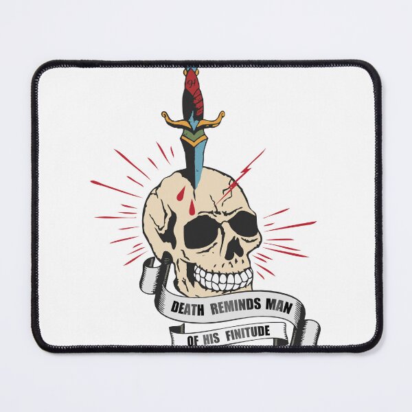 Item preview, skull dagger death reminds man of his finitude banner knife old school designed and sold by Achille3777.