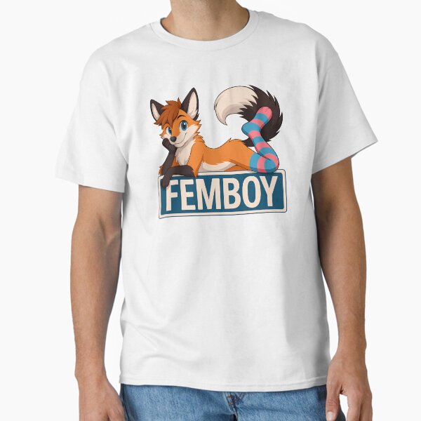 Item preview, Cute Femboy Fox in Programming Socks Furry Sign designed and sold by BlueBullBazaar.