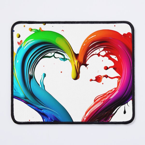 Item preview,  splash in heart shape from paint in rainbow colors on white background designed and sold by Por_photos.