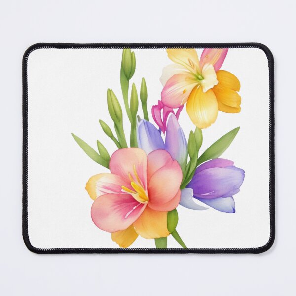 Item preview, Vibrant Watercolor Freesia Flower Bouquet designed and sold by CharmingGarden.