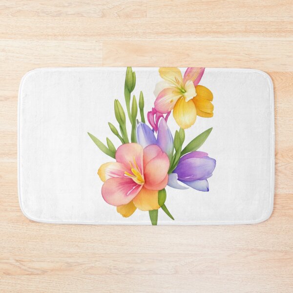 Item preview, Vibrant Watercolor Freesia Flower Bouquet designed and sold by CharmingGarden.