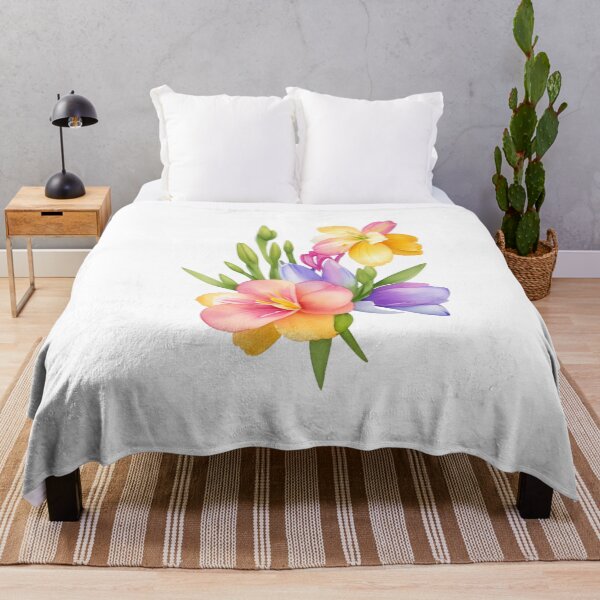 Item preview, Vibrant Watercolor Freesia Flower Bouquet designed and sold by CharmingGarden.