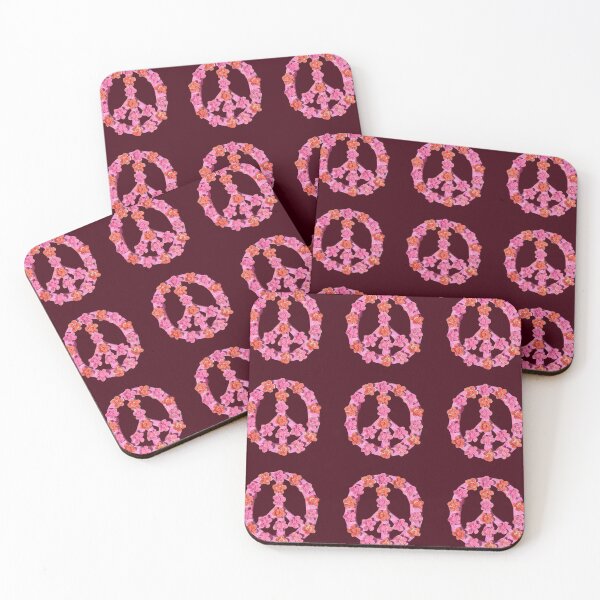 Item preview, Red & Pink Clay Peace Flower Art Piece  designed and sold by Artfullycuratedcreations.