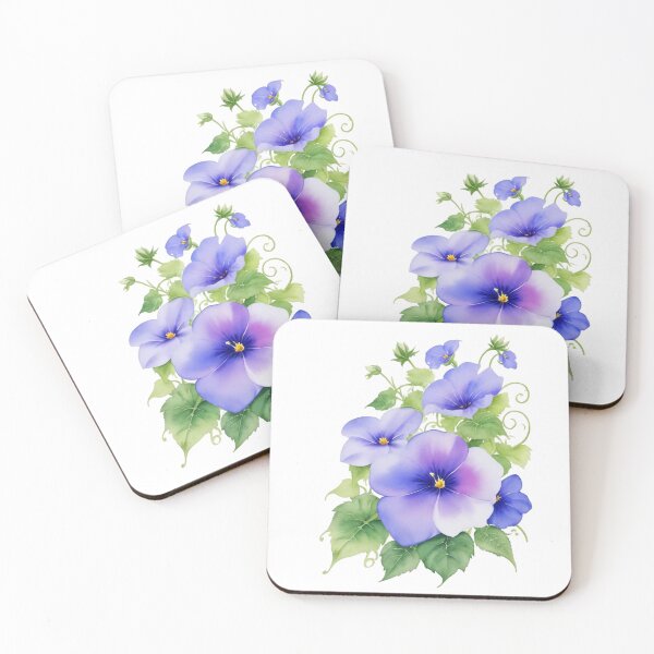 Item preview, Watercolor Purple Morning Glory Flowers designed and sold by CharmingGarden.
