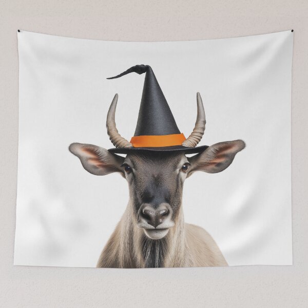 Artikelvorschau, Eland trägt Halloween Hexenhut entworfen und verkauft von LazyOwlStore.