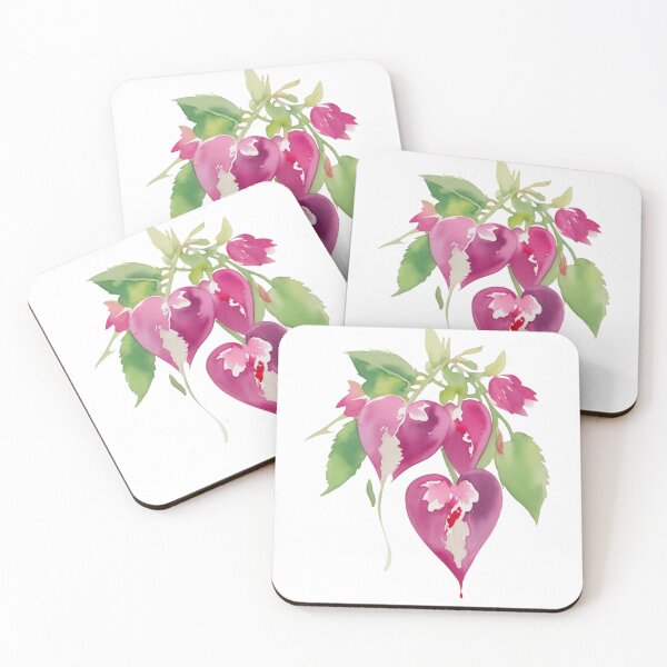 Item preview, Watercolor Bleeding Heart Flower Art designed and sold by CharmingGarden.