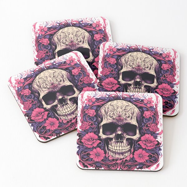 Item preview, Intricate skull with swirling floral patterns. designed and sold by Inkwell grove.