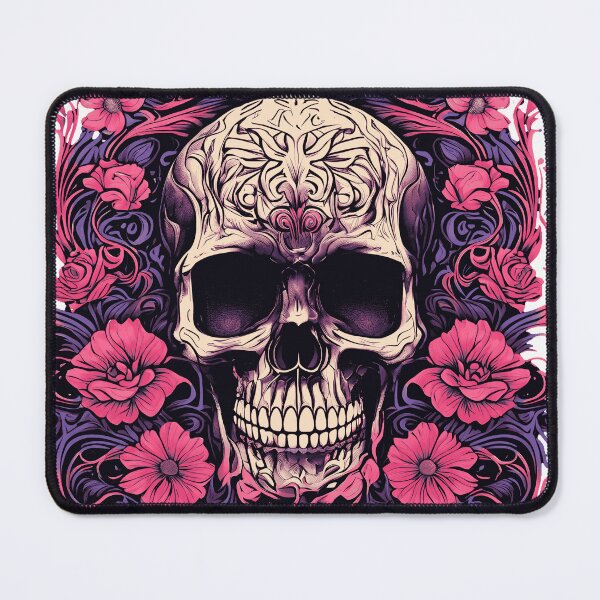 Item preview, Intricate skull with swirling floral patterns. designed and sold by Inkwell grove.