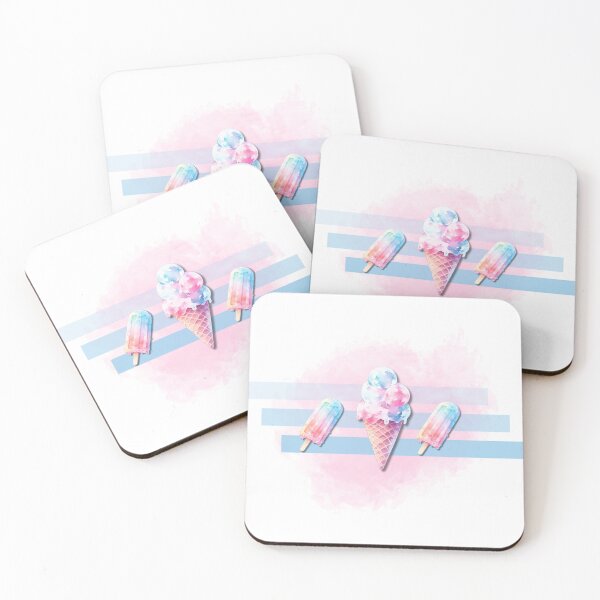 Item preview, Retro Icecream Pink and Blue Watercolor designed and sold by FrequencyV.