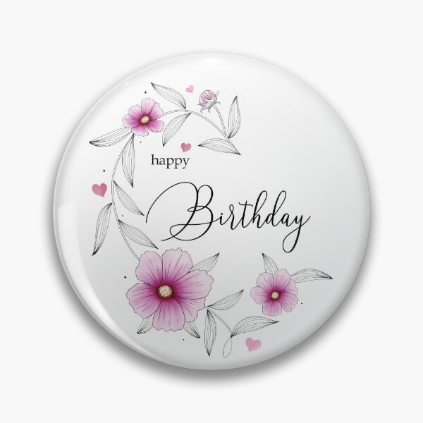 Item preview, Happy Birthday - Pink cosmos flower heart n°2 designed and sold by Audrey Janvier | AJD.