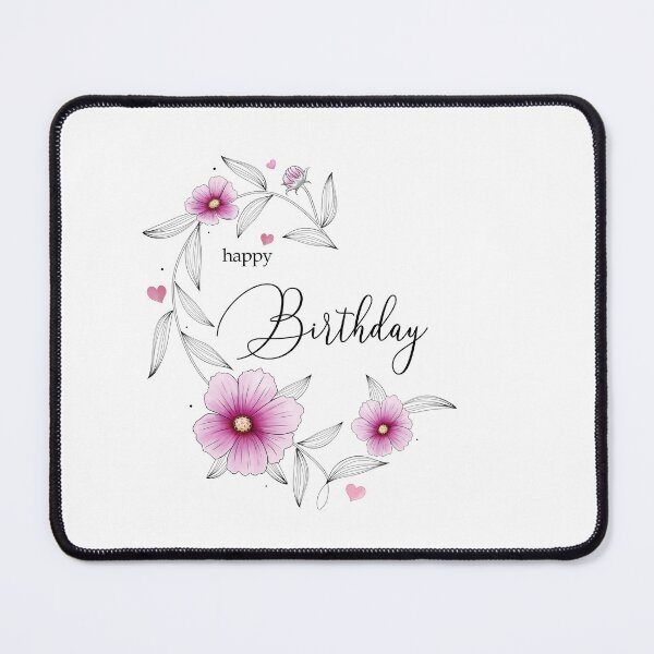 Item preview, Happy Birthday - Pink cosmos flower heart n°2 designed and sold by Audrey Janvier | AJD.