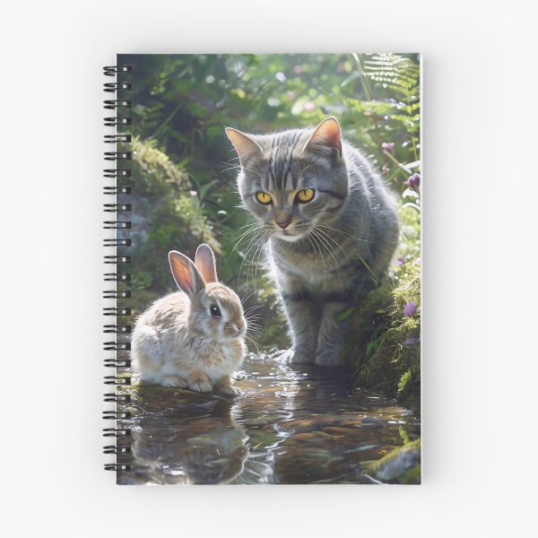 Item preview, Cat and Rabbit by the Stream designed and sold by m-y-A-I-A-R-T-.