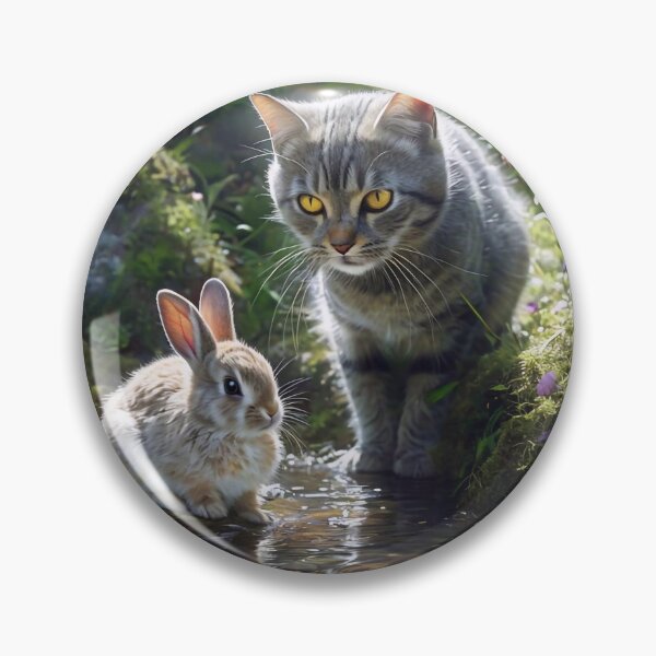 Item preview, Cat and Rabbit by the Stream designed and sold by M-Y-A-R-T-.