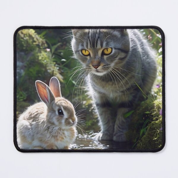 Item preview, Cat and Rabbit by the Stream designed and sold by M-Y-A-R-T-.