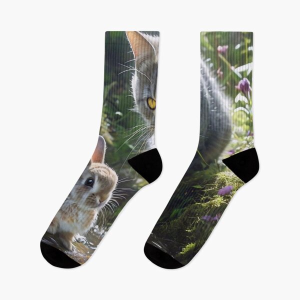 Item preview, Cat and Rabbit by the Stream designed and sold by m-y-A-I-A-R-T-.